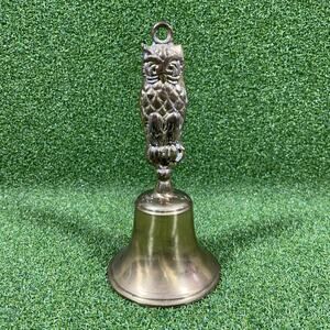 Vintage Rosenthal Netter Solid Brass Owl Hand Bell Decorative